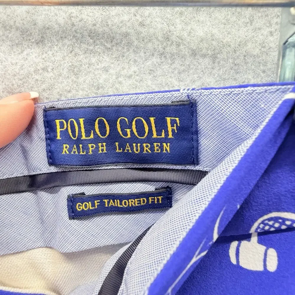 Polo Golf Ralph Lauren Pants Mens 32x31 Blue Novelty Print Tailored Fit Sports